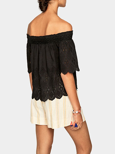 LUNA black cotton blouse - 5