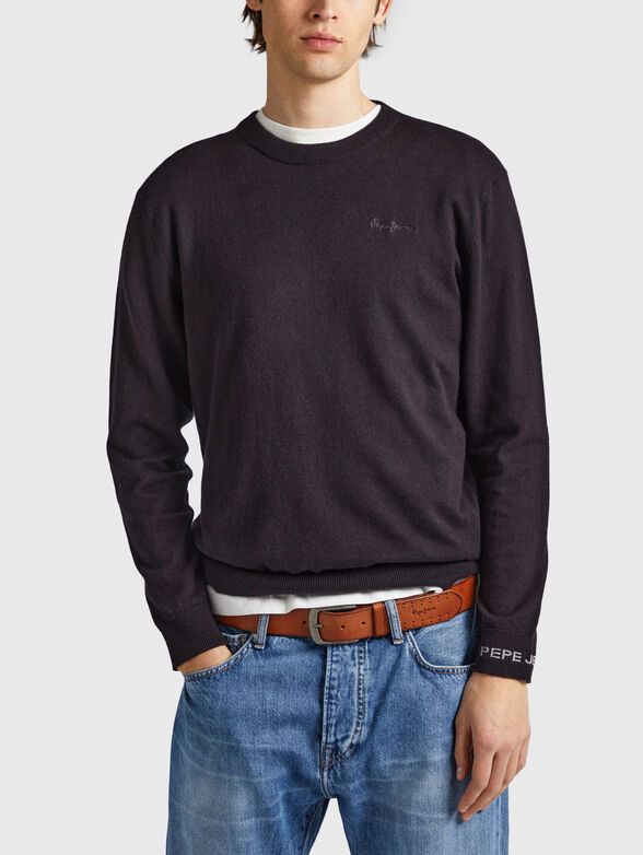 ANDRE black sweater with crew neck - 1