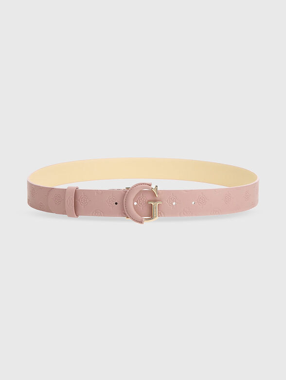 Faux leather logo print belt - 2