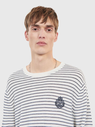 Striped blouse in wool and cashmere - 3