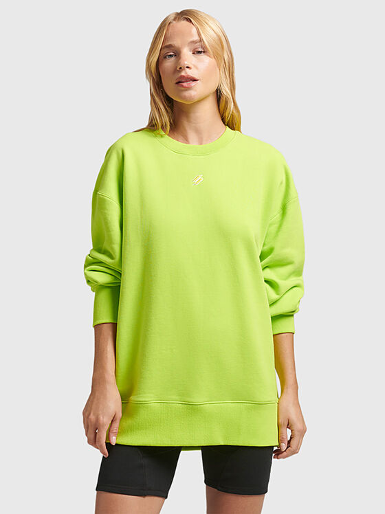 Cotton sweatshirt in bright green - 1