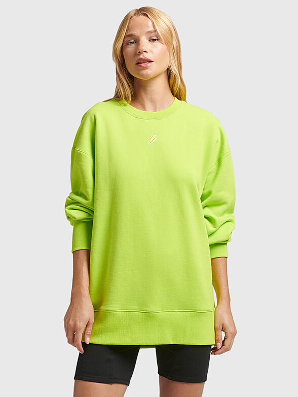 Cotton sweatshirt in bright green - 1