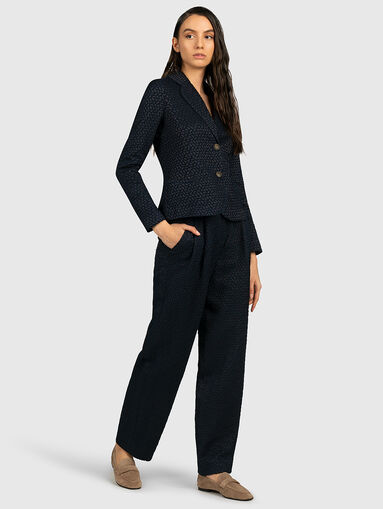 Embroidered pants in dark blue - 4