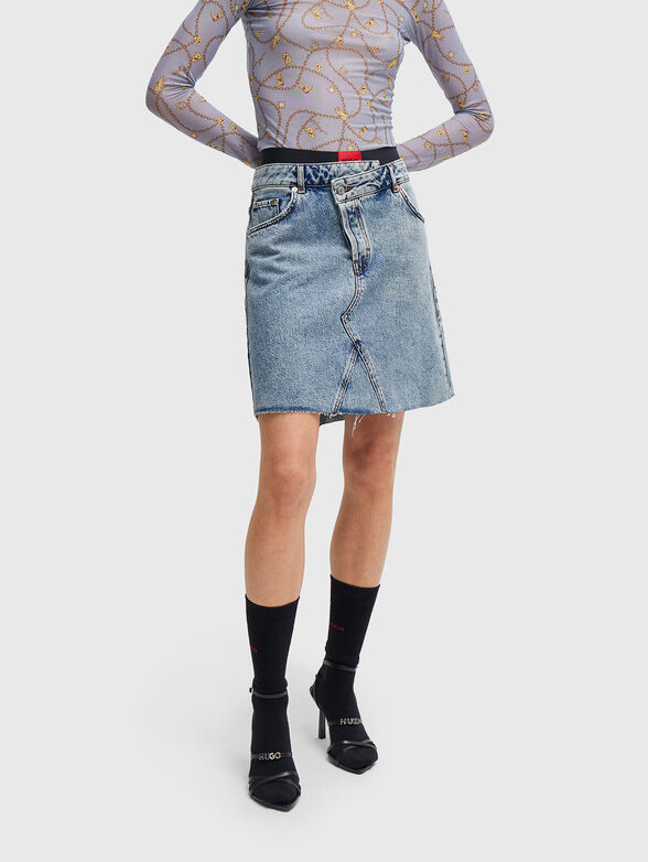 GALORI denim skirt with unfinished hem  - 1