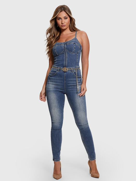 G-BELT denim jumpsuit