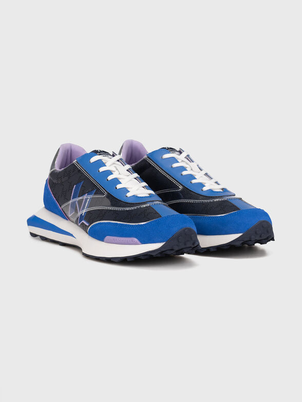 ZONE blue sports shoes with logo accents - 2