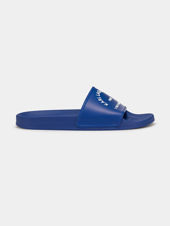 KONDO blue beach slides with contrasting logo - 1