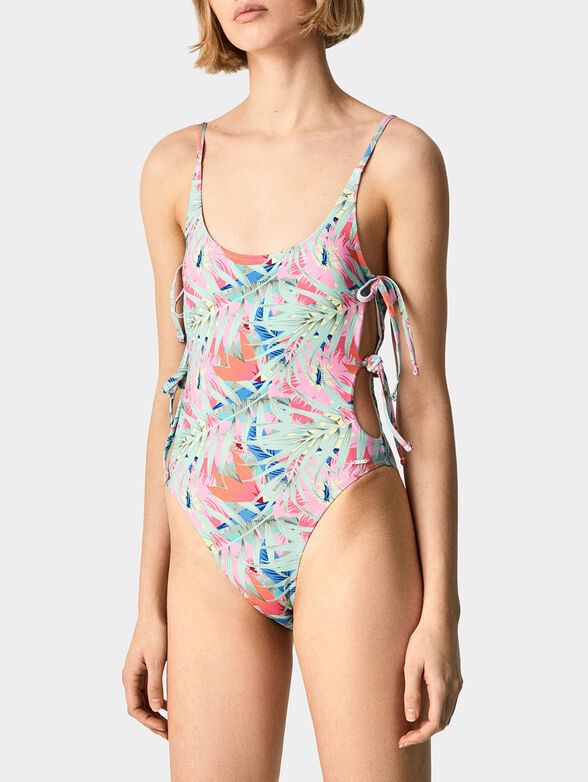 BLAIR swimsuit with floral print and ties - 0