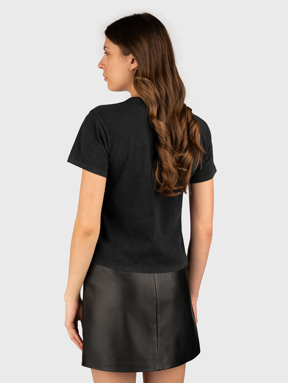 Cotton T-shirt with oval neckline - 3