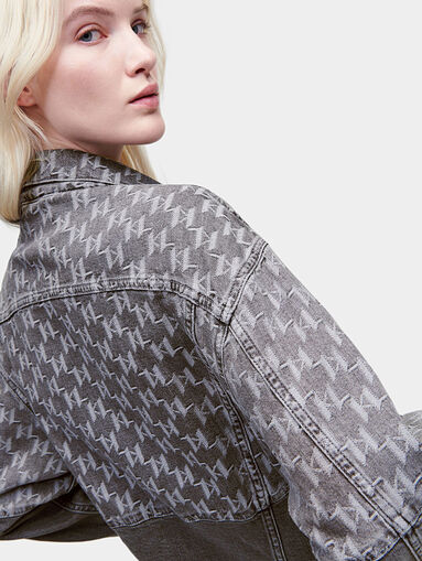 Denim jacket with monogram logo  - 4