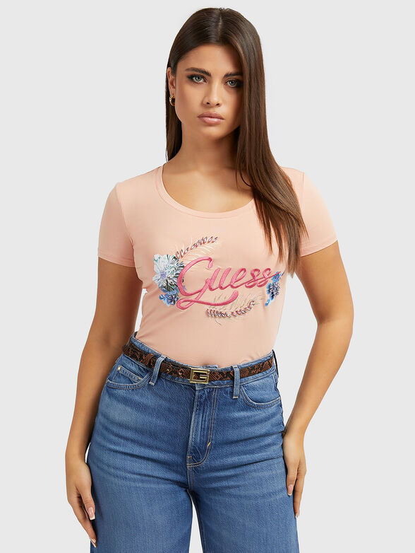 T-shirt with logo embroidery - 1