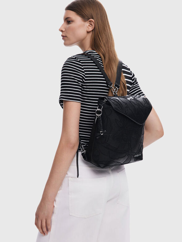 Backpack with floral embroidery - 1