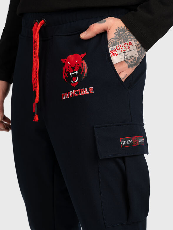  JSP003 sports trousers with ties and print - 3