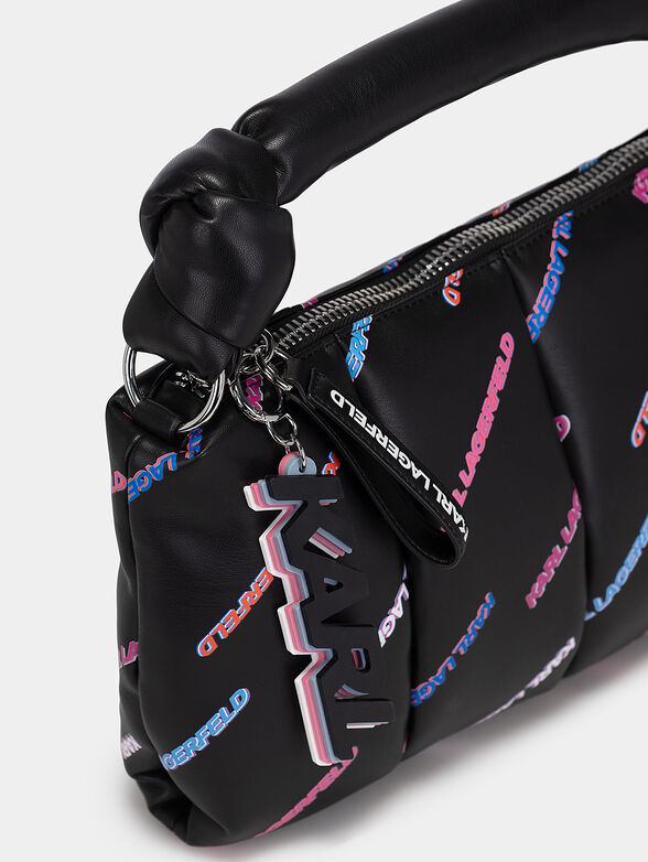 K/KNOTTED black bag with multicolor logo print - 4