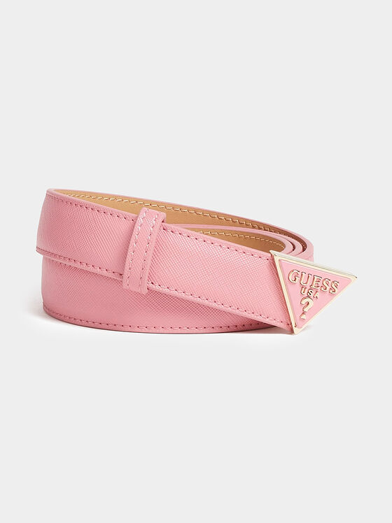 Black belt with triangle metal logo buckle  - 1