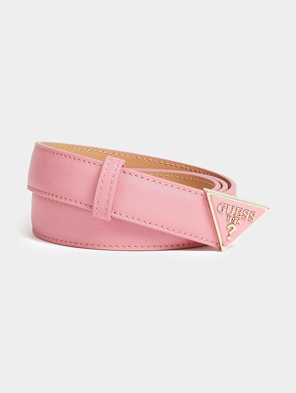 Black belt with triangle metal logo buckle  - 1