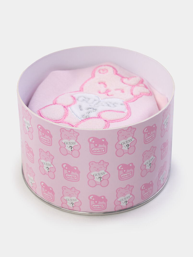 Bib with bear appplique - 3