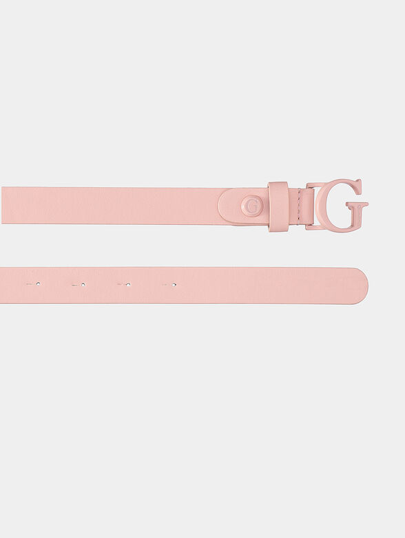 Pink belt with logo buckle - 2
