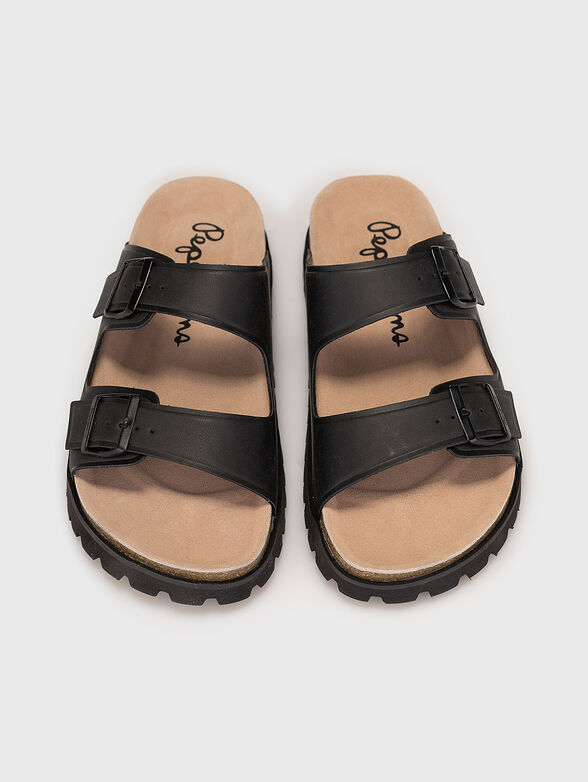 Eco leather sandals with cork detail - 6