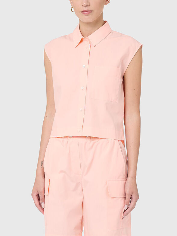 Sleeveless shirt in pink - 1