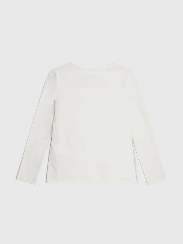 Black blouse with long sleeve and logo print - 2