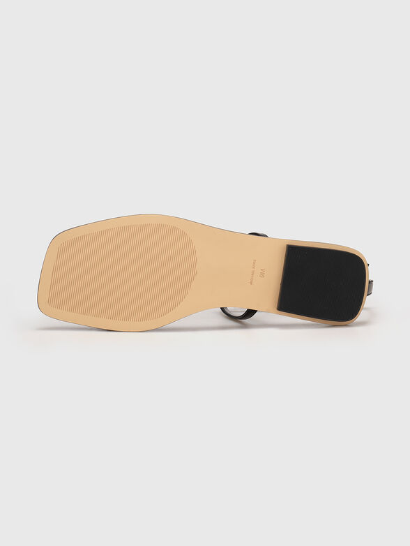 Leather sandals with logo - 4