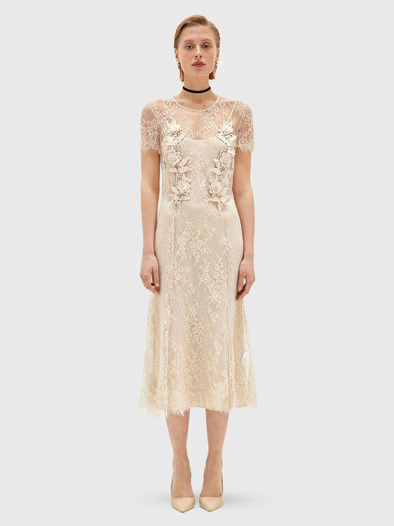 Midi dress with short sleeves made of lace - 1