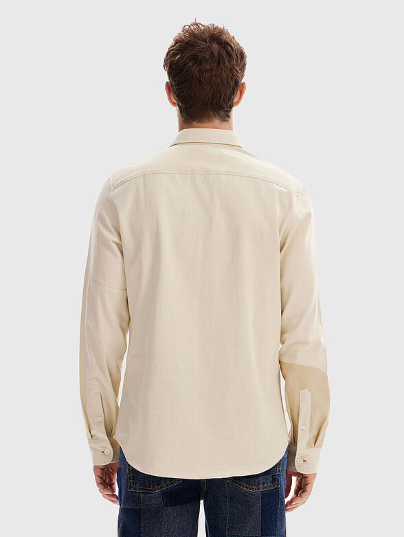 Cotton shirt in beige color - 2