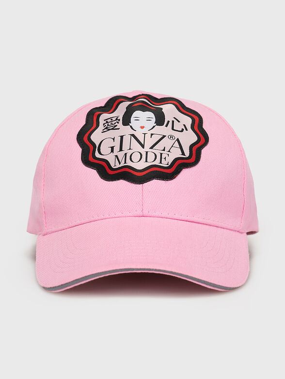 Pink hat with patch and embroidery - 1