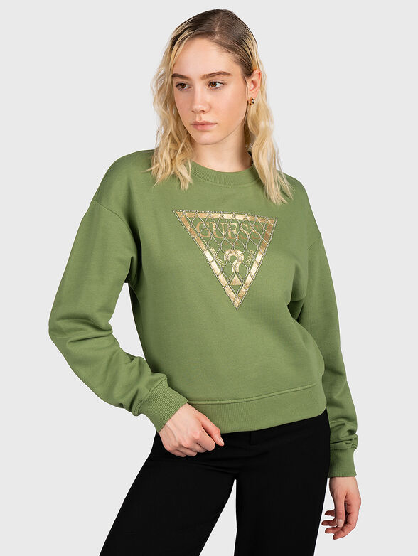 Blouse with shiny logo element - 1