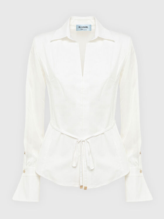 Long sleeved shirt with waist belt - 1