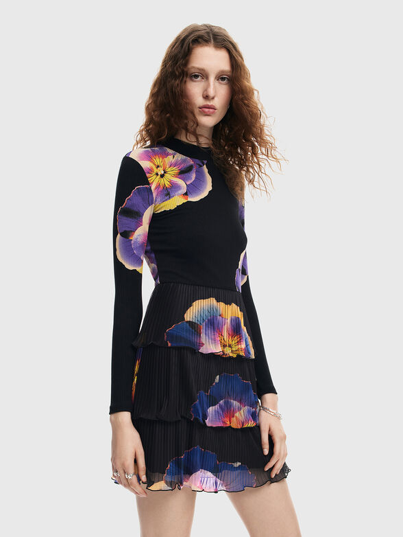 Mini dress with floral print - 2