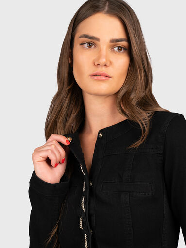 Denim jaket in black - 5