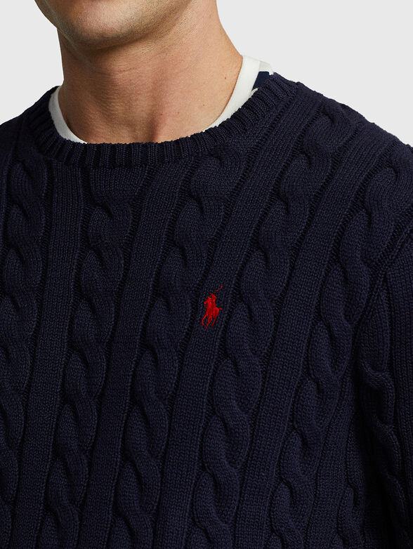 Contrast-logo sweater in cotton  - 4