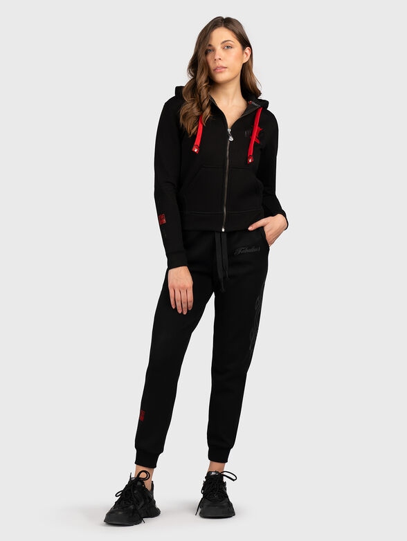 Black sweatshirt with contrast print  - 1