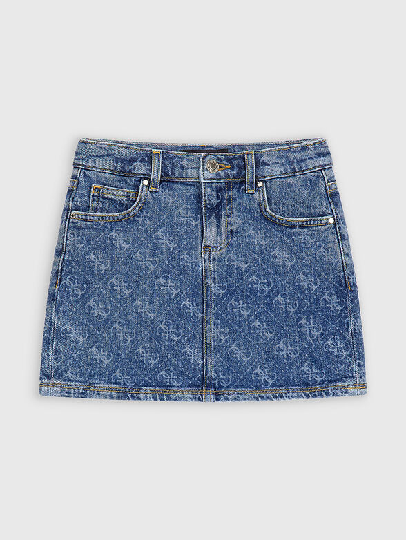 Denim skirt with 4G logo print - 1