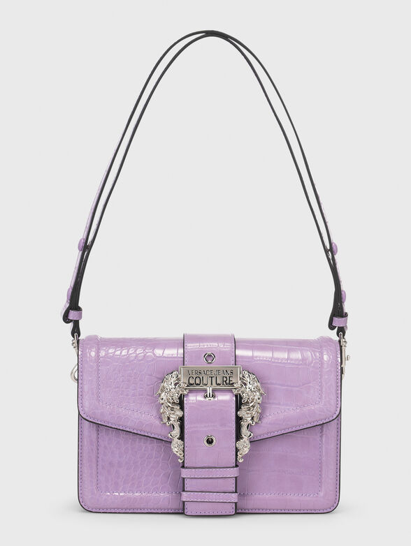 Croc-effect crossbody bag in black - 3
