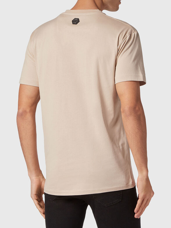 Logo print T-shirt in beige - 3