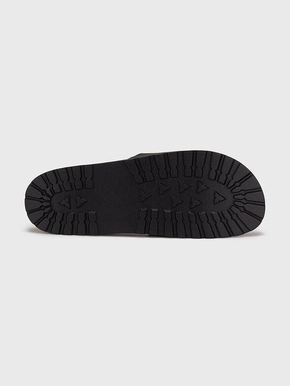 FONDO black slippers with logo lettering - 5