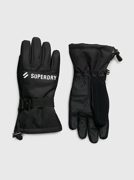Black gloves with logo - 1