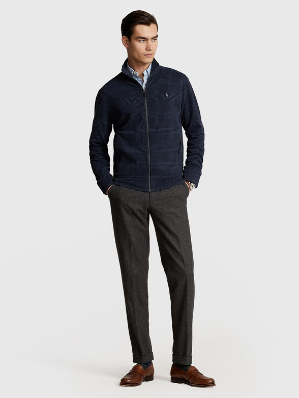 Cardigan with zip and logo embroidery - 1