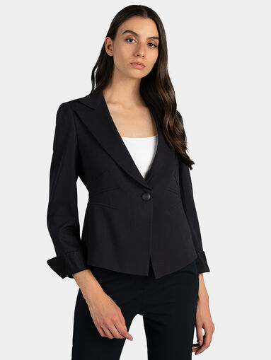 Single breasted blazer in navy blue - 4