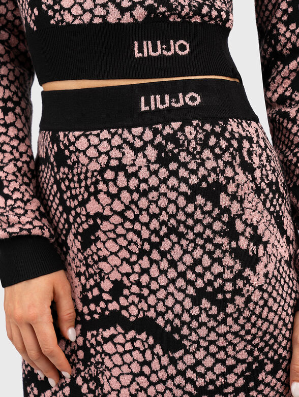 Knit skirt with animal print - 3