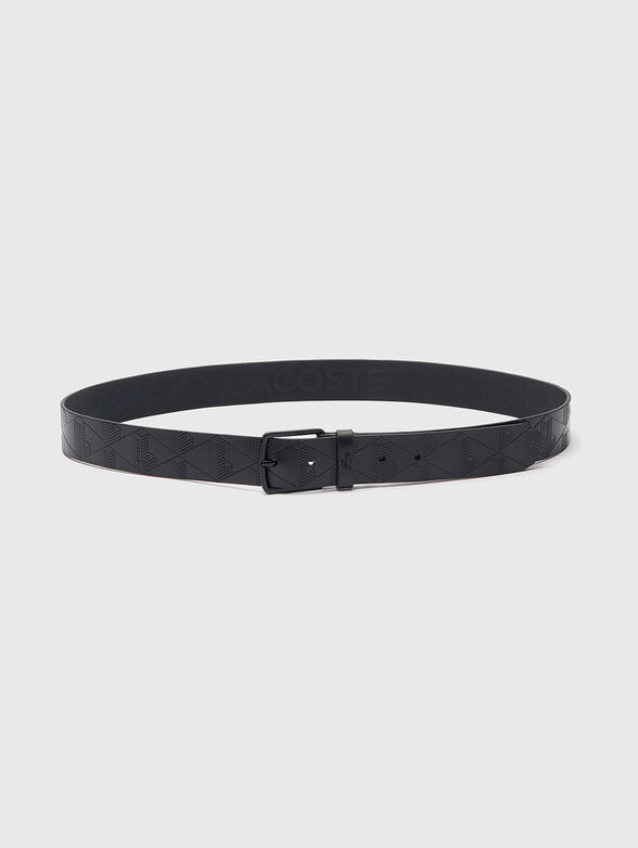 Leather belt with monogram logo - 3