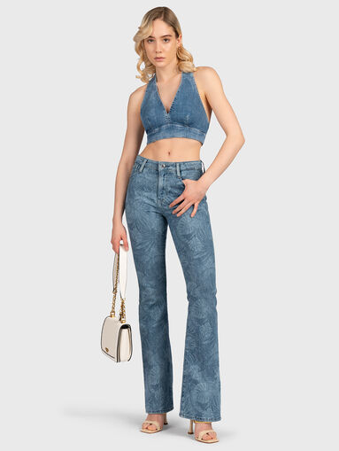 Jeans with a floral print - 5