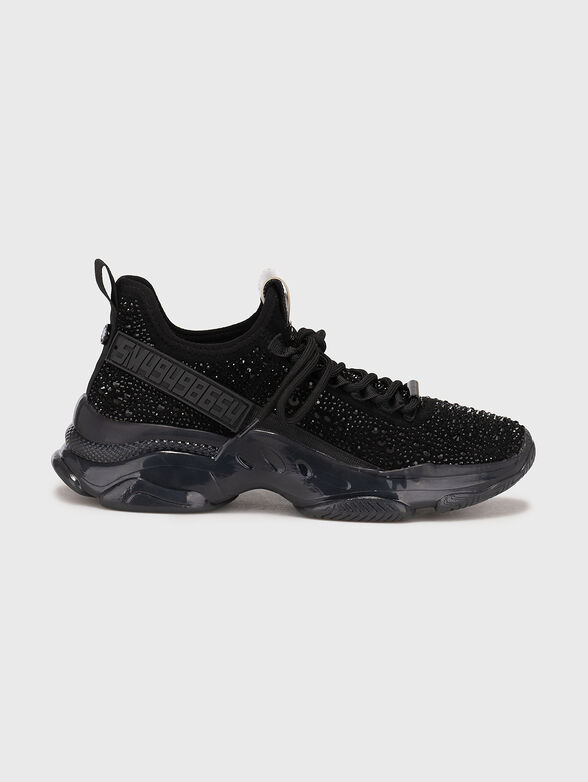 MAXIMA-R black sports shoes with shiny appliqués - 1