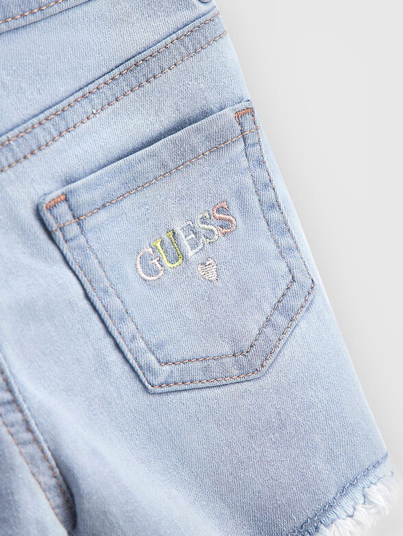 Denim shorts with embroidery - 4