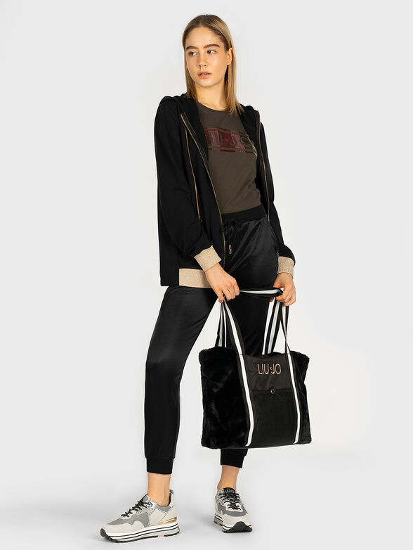 Black t-shirt with colorful sequins - 4