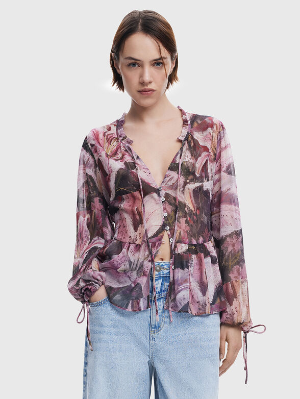 Blouse with accent fastening - 0