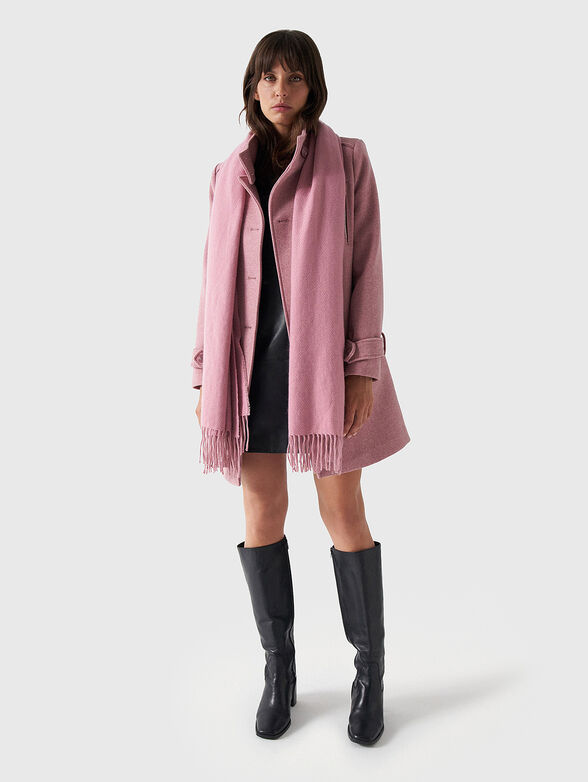 Pink wool blend coat  - 2